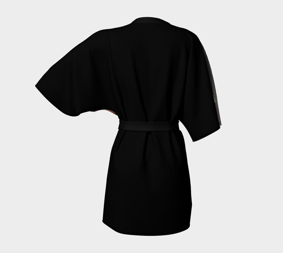 Kimono Robe for women with: Flower Bowl Design, Back