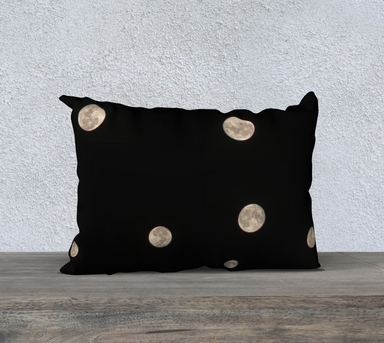 20x14 Pillow Case with our Moon at Night Picture, Front
