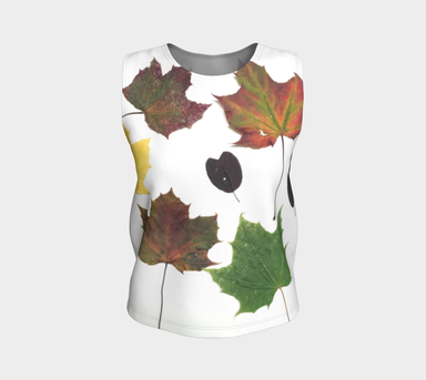 Loose Tank Top for women: Fall Leaves Design (Regular), Front View