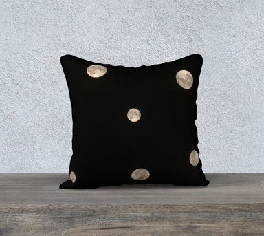18x18 Pillow Case with our Big Moon at Night Picture, Front