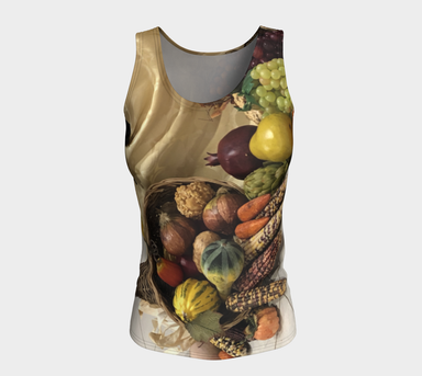 Fitted Tank for women: Cornucopia Design (Long), Front View
