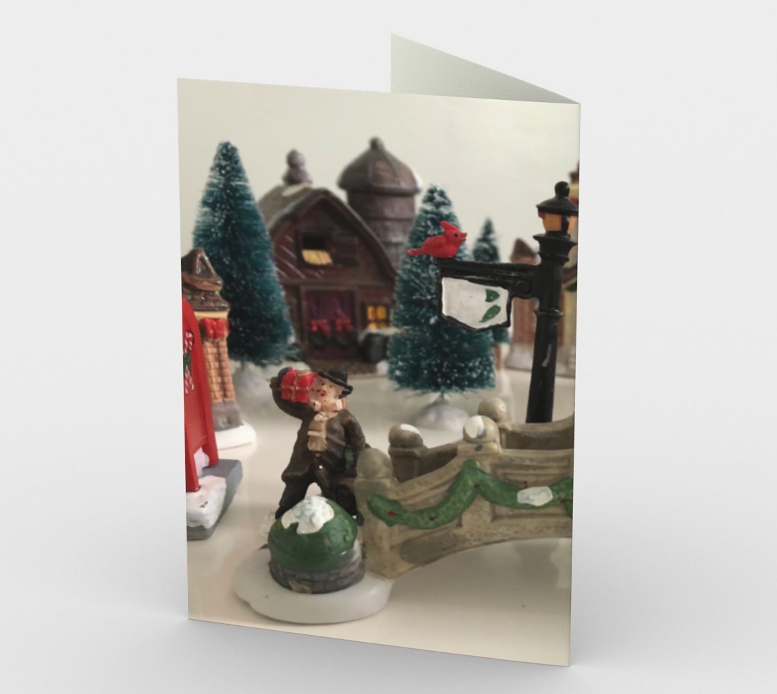 Stationery Card with our Christmas Village Picture, Back