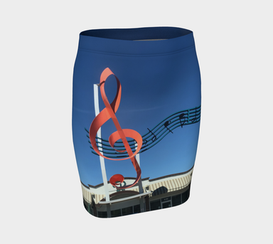 Fitted Skirt for Women with our Music Picture, Front