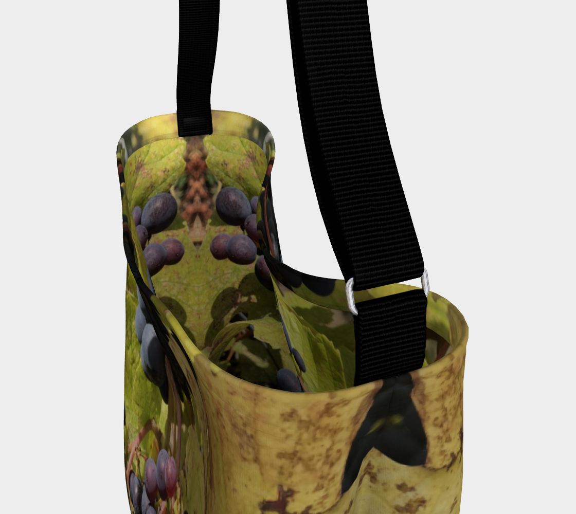 Day Tote with our Fall Grapes Design, Inside