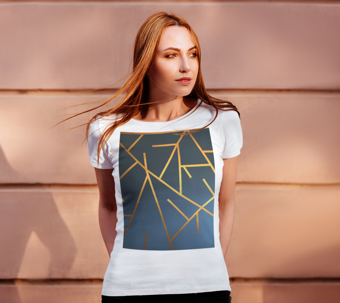 T-Shirt for Women with Geometric Picture, Straight on front