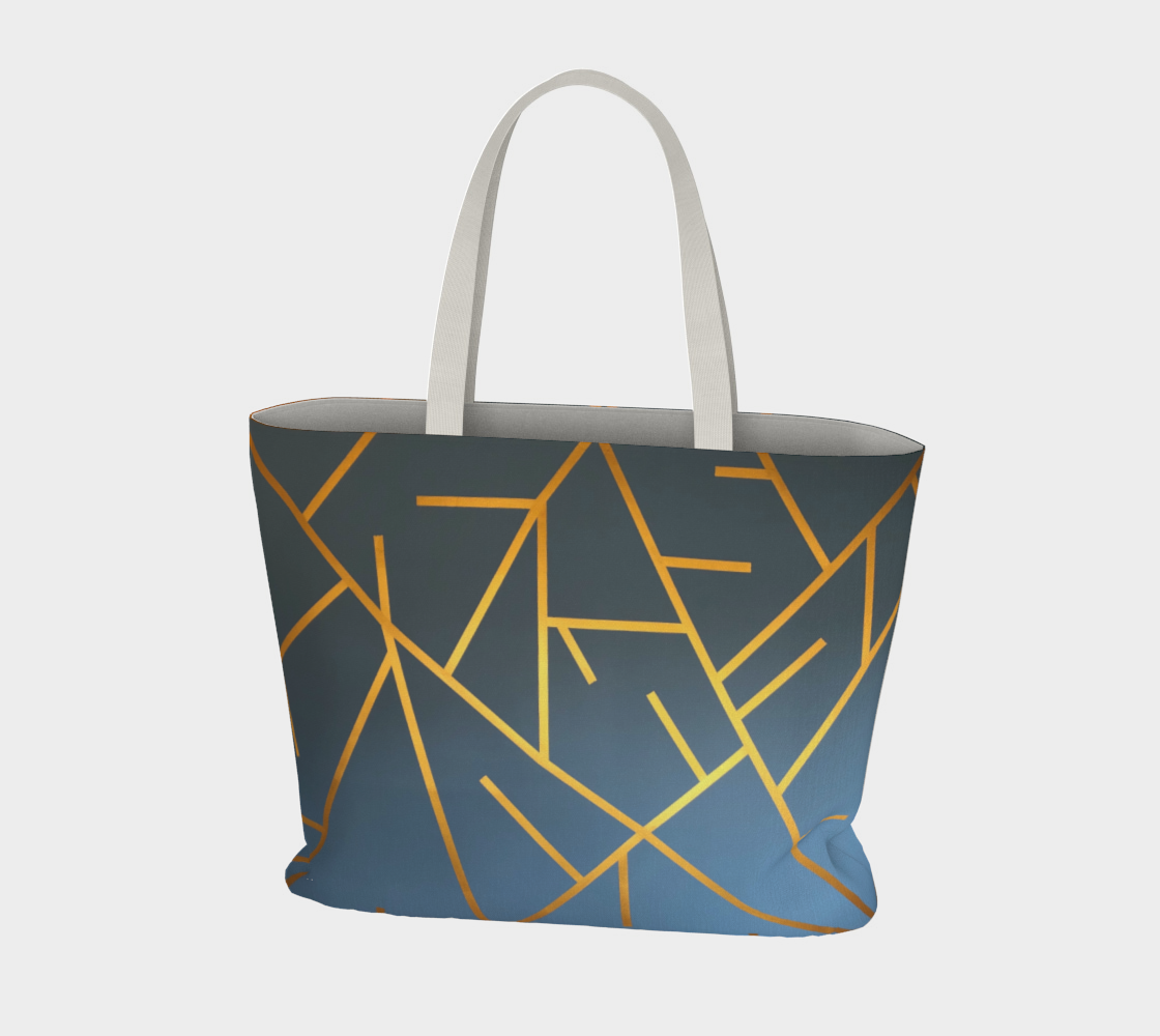 Market Tote Bag with: Geometric Design, Front with white inside