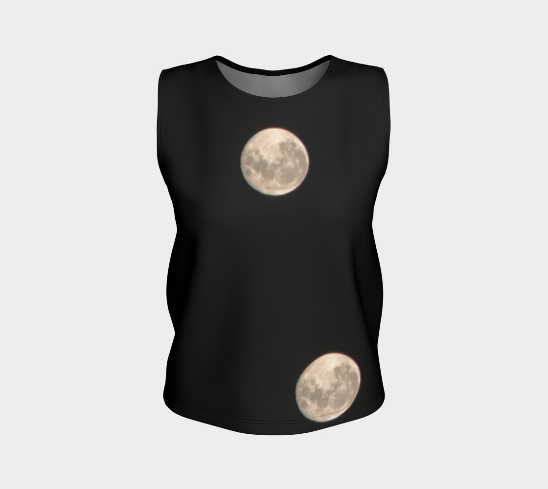 Loose Tank Top for women: Moon at Night Design (Regular), Front