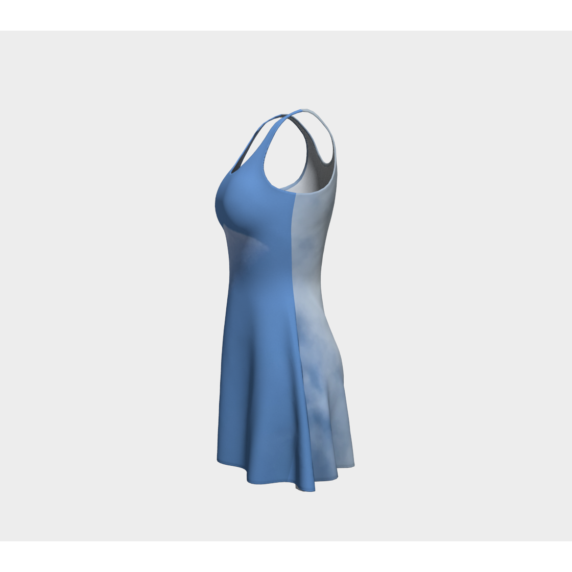 Flare Dress for Women: Half Moon Design, Left Side
