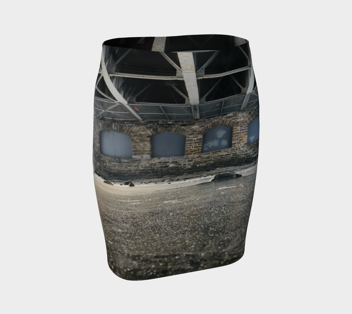 Fitted Skirt for Women with our Under The Bridge Picture, Front