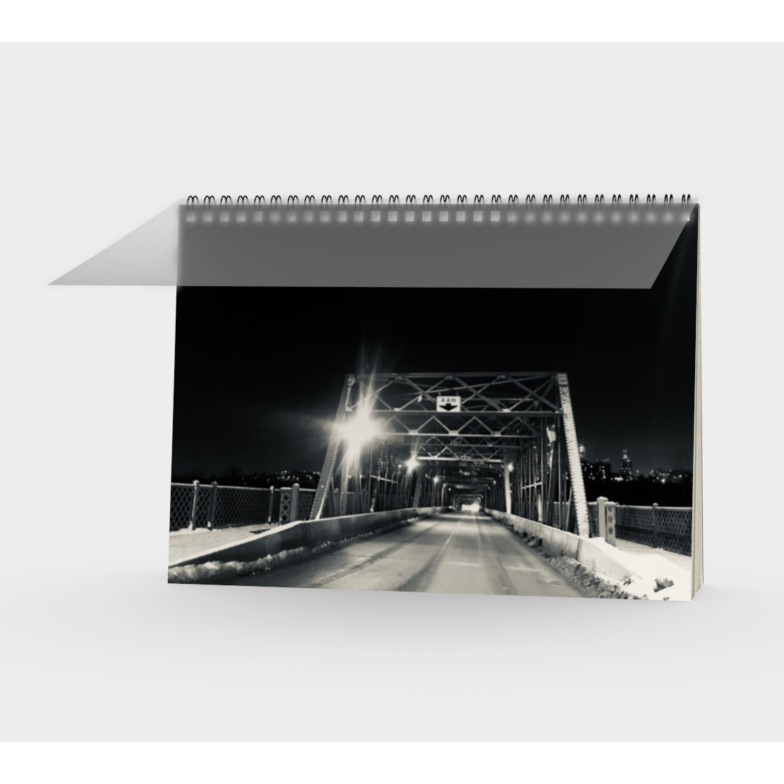 Notebook, Spiral-Bound, Custom Designed with our Bridge at Night Picture