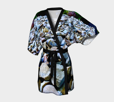 Kimono Robe for women with: Rocks Design, Front