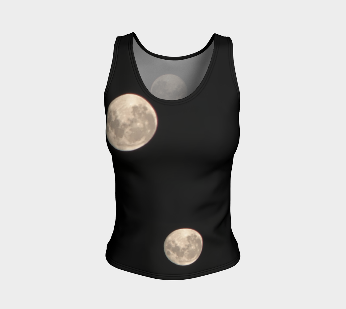 Fitted Tank for women: Moon at Night Design (Regular), Front