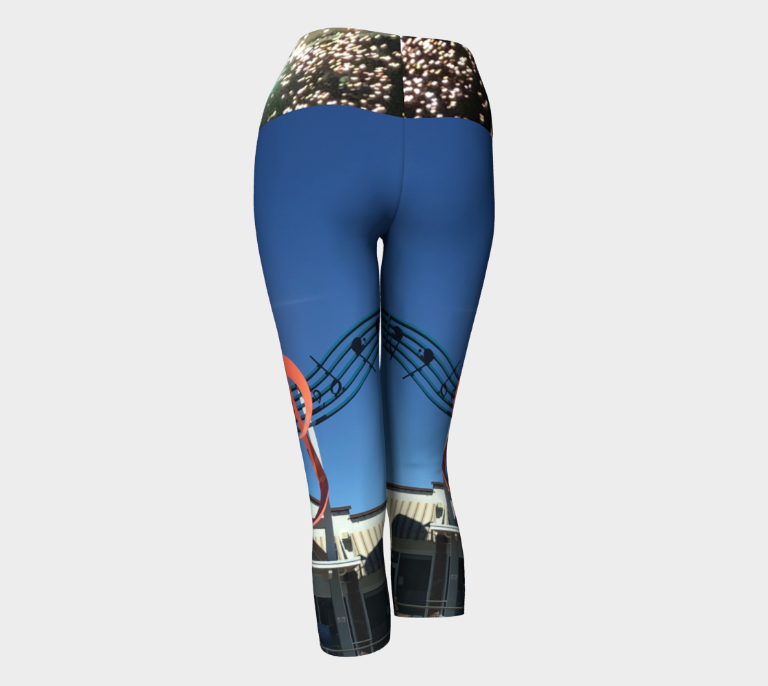 Yoga Capris for Women with: Music Design, Back