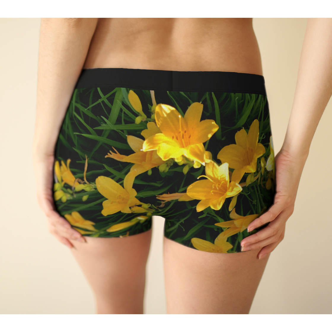 Boy Shorts, Women's Underwear, Yellow Lily, Back