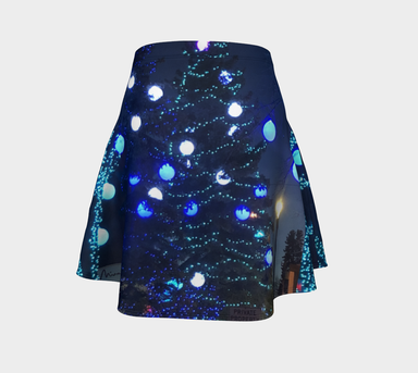 Flare Skirt for Women with: Christmas Ornament Design, Back