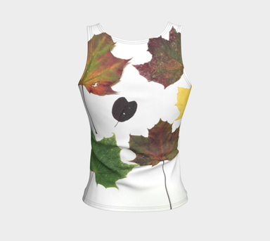 Fitted Tank for women: Fall Leaves Design (Regular), Back View