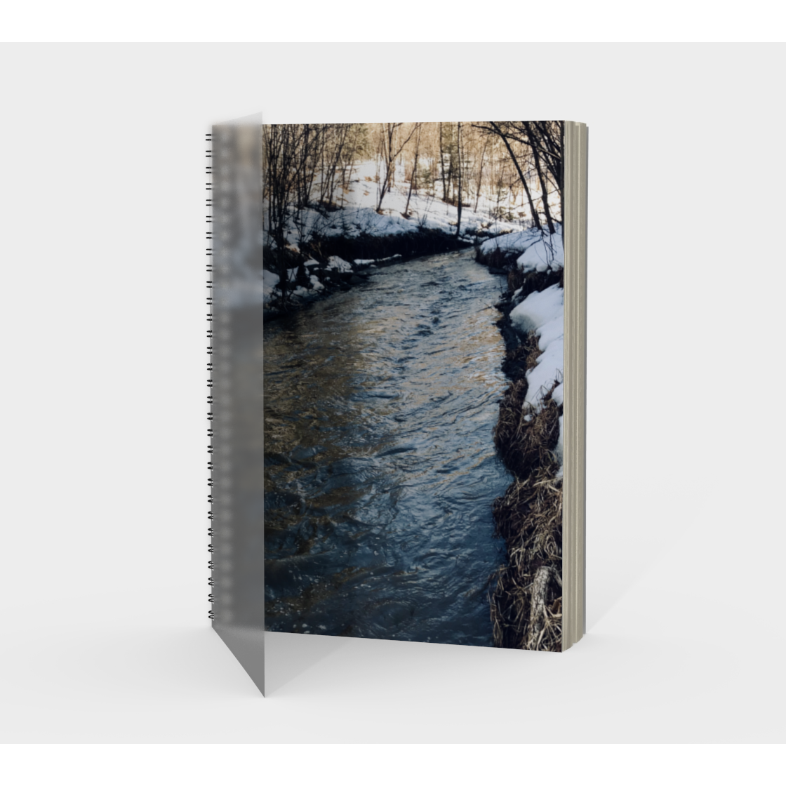Notebook, Spiral-Bound, Custom Designed with our River Running Picture, Front