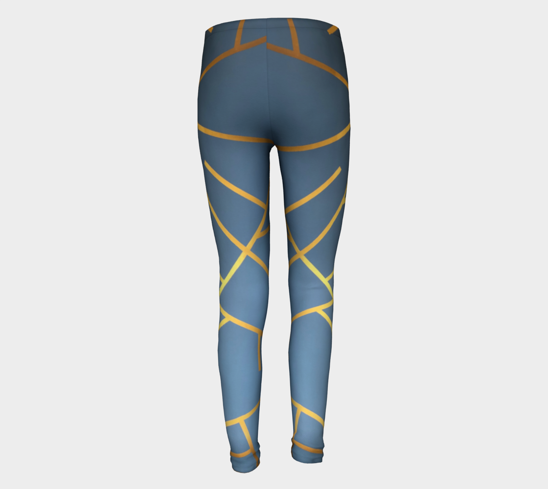 Youth Leggings for girls with: Geometric Design, 10-12 years Back