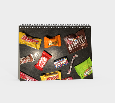 Notebook, Spiral-Bound, Custom Designed with our Halloween Candy Picture (Without Cover), Back