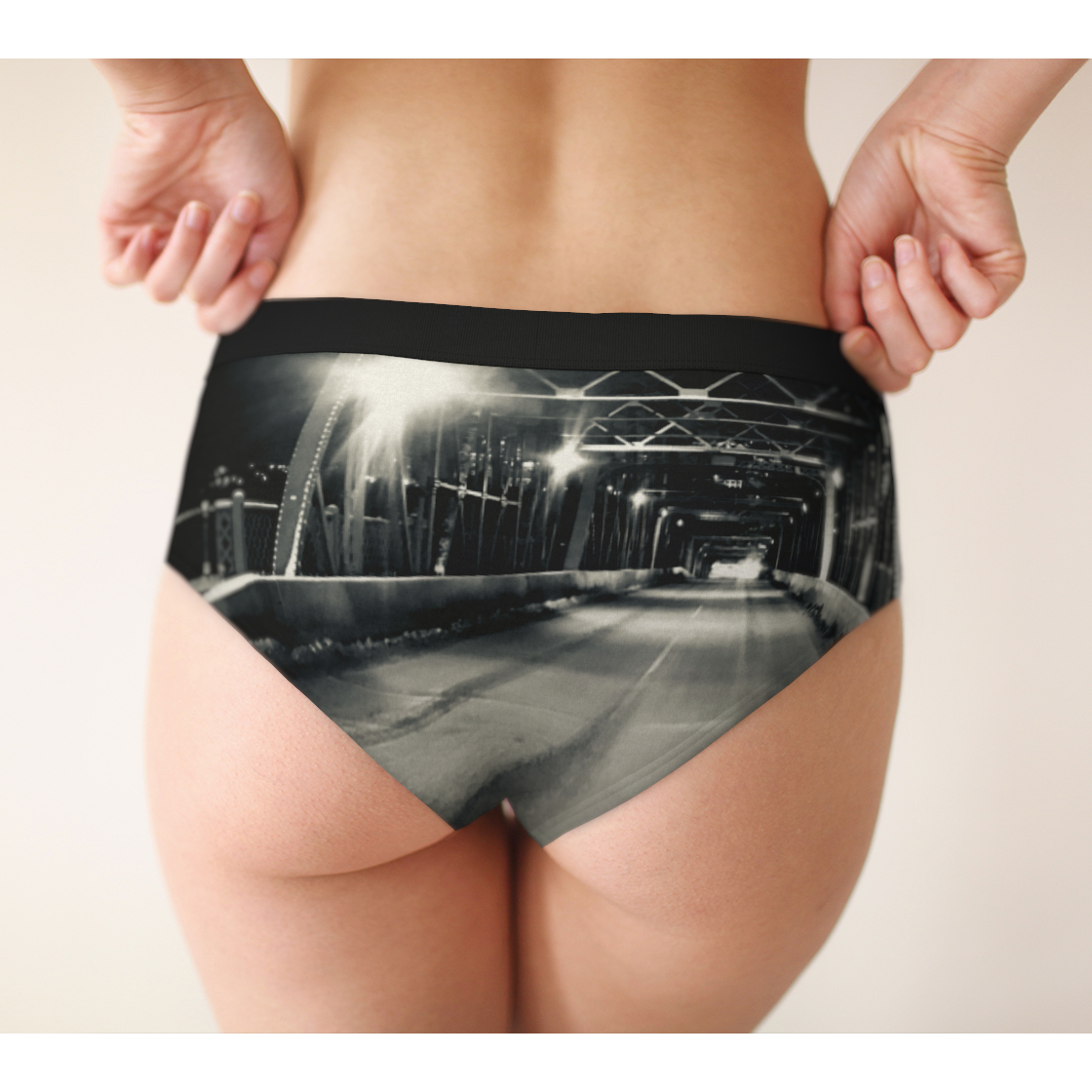 Cheeky Briefs, Women's Underwear, Bridge at Night Design, Back