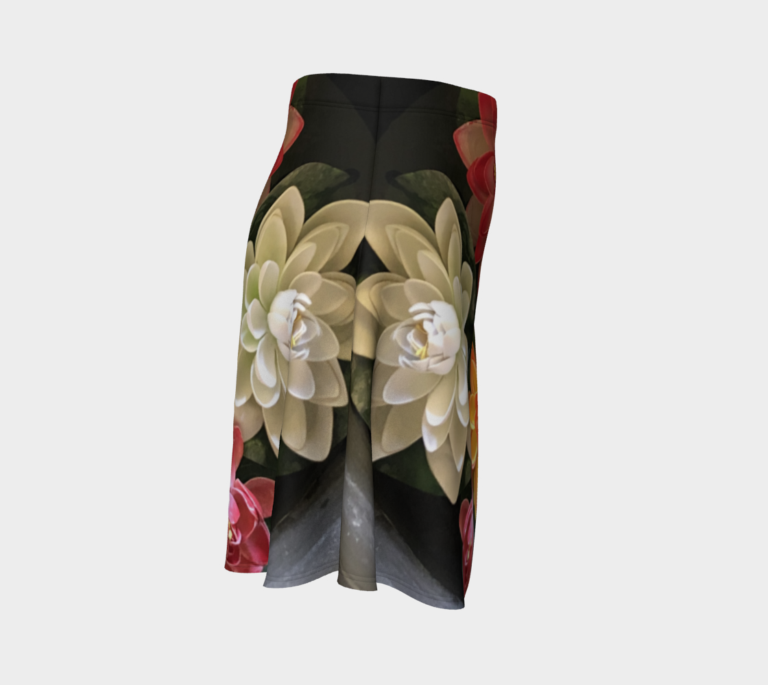 Flare Skirt for Women with: Flower Bowl Design, Right Side