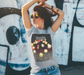 T-Shirt for Women and Men with Lighting Picture, Female Front