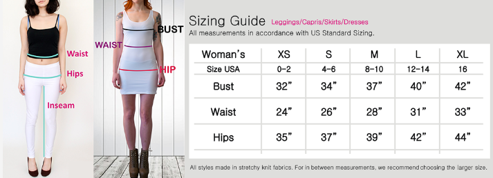 Bodycon Fitted Dress for Women: Cornucopia Design, Sizing Chart