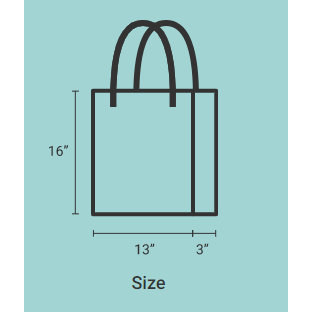 Tote Bag for Women with: Half Moon Design, Sizing