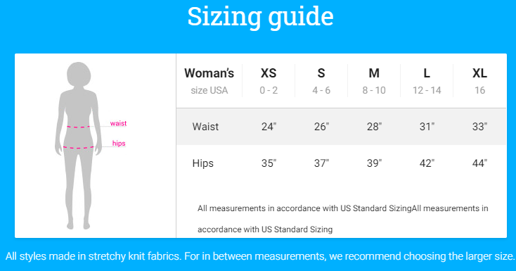 Shorts for Women: Fall Leaves, Sizing Chart