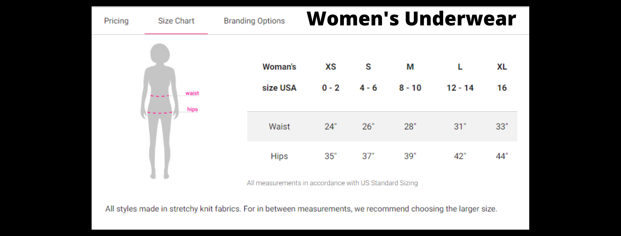 Cheeky Briefs, Women's Underwear, Cornucopia Design, Sizing Chart
