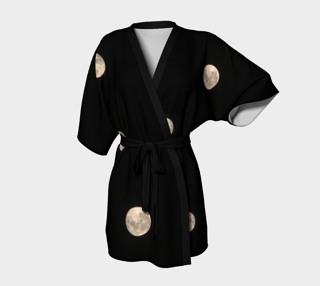 Kimono Robe for women with: Moon at Night Design, Front