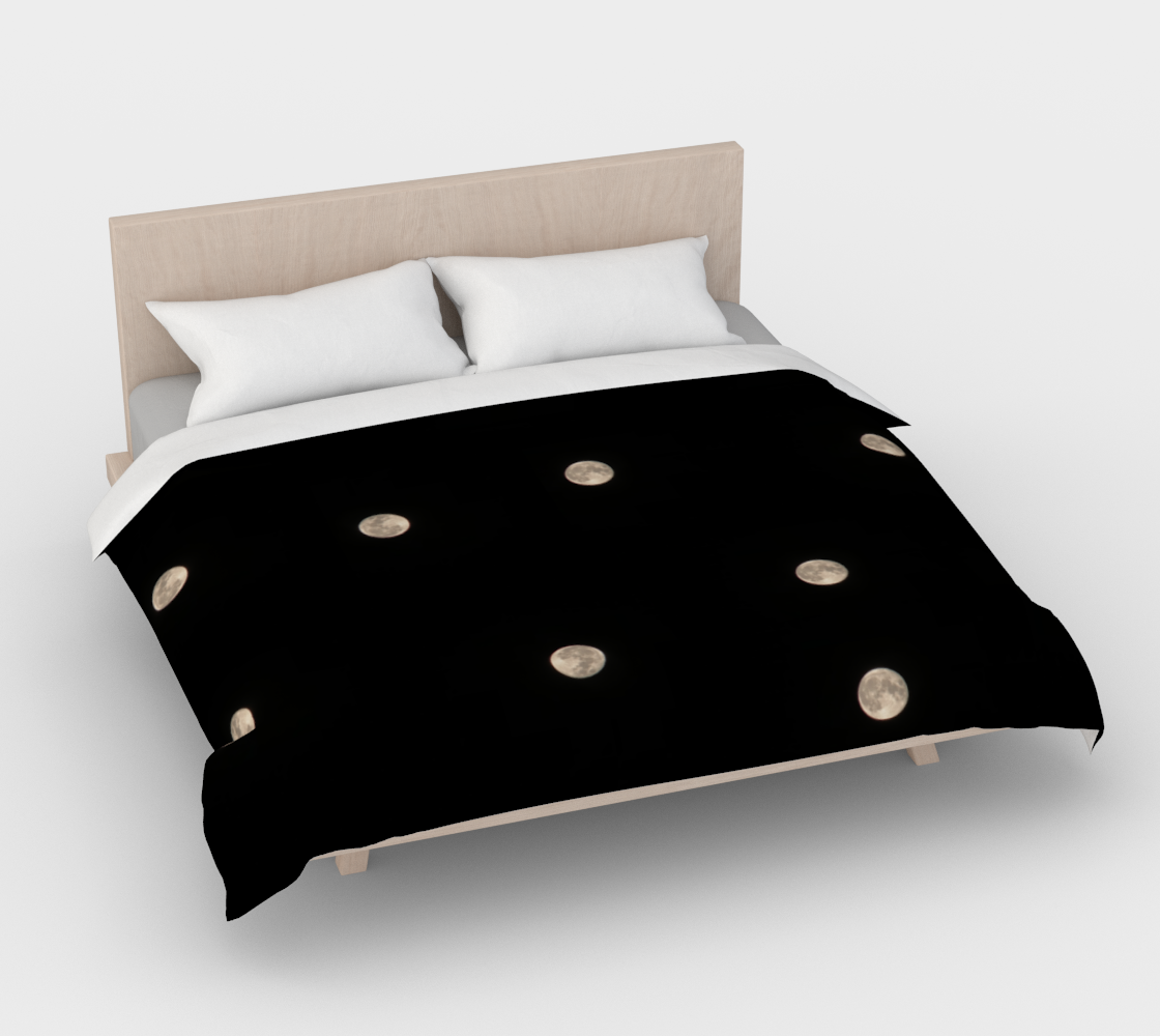 Duvet Cover with our Moon at Night Design, King Bed