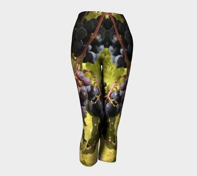 Capris for Women: Fall Grapes Design, Front View