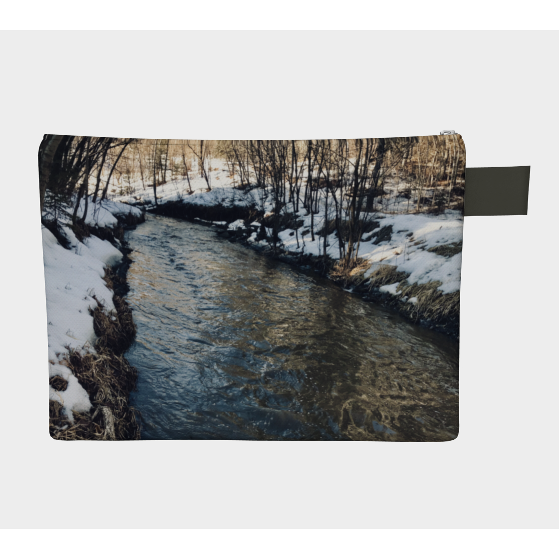 Zipper Bag, Carry-All, Custom Designed with our River Running Picture, Back