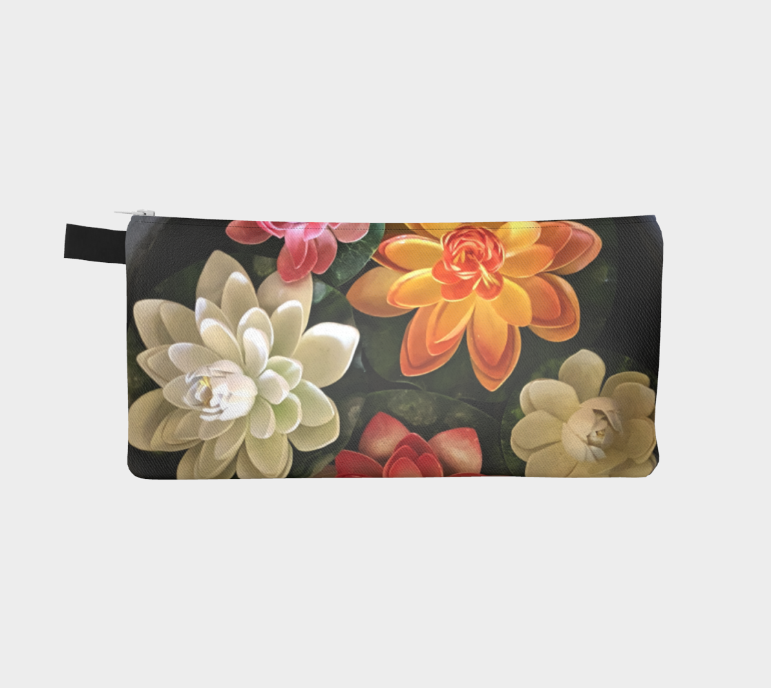 Pencil Case, Custom Designed Bag with our Flower Bowl Picture, Back