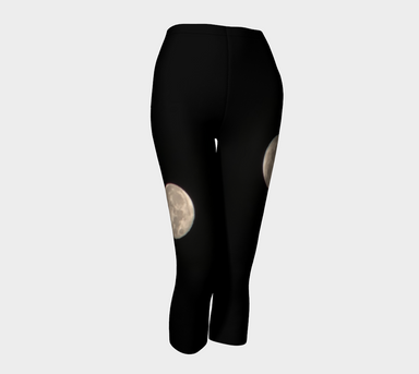 Capris for Women: Moon at Night Design, Front