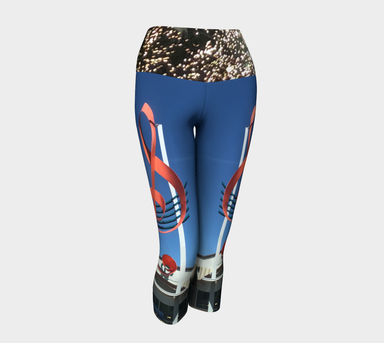 Yoga Capris for Women with: Music Design, Front