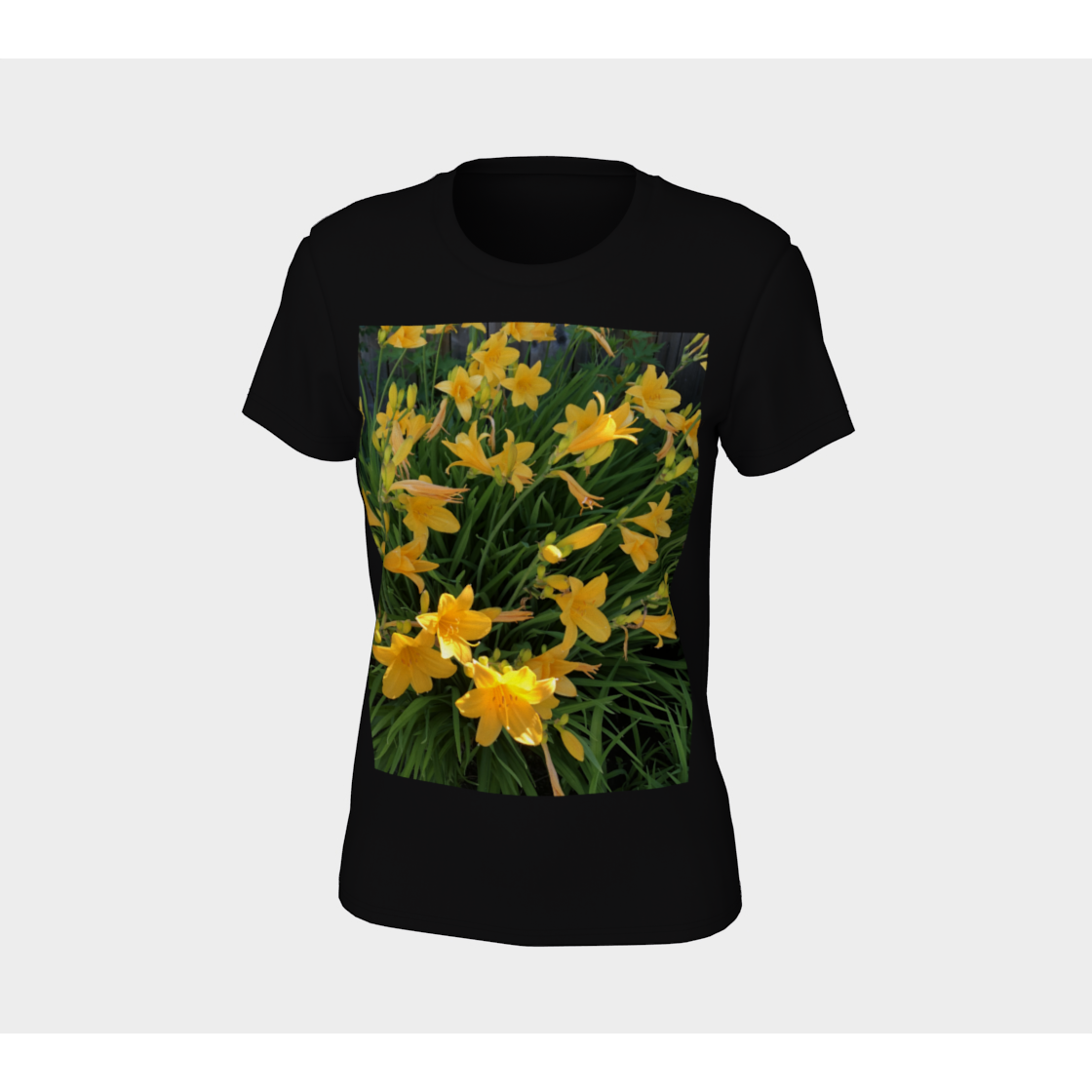 T-Shirt for Women with Yellow Lily Picture, Front