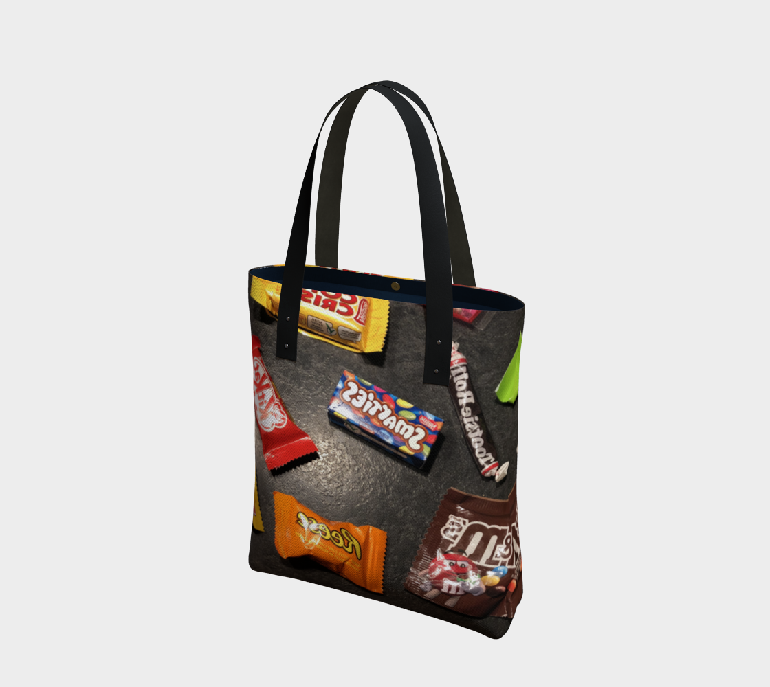 Tote Bag for Women with: Halloween Candy Design, Front dark inside