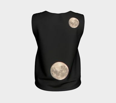 Loose Tank Top for women: Moon at Night Design (Regular), Back