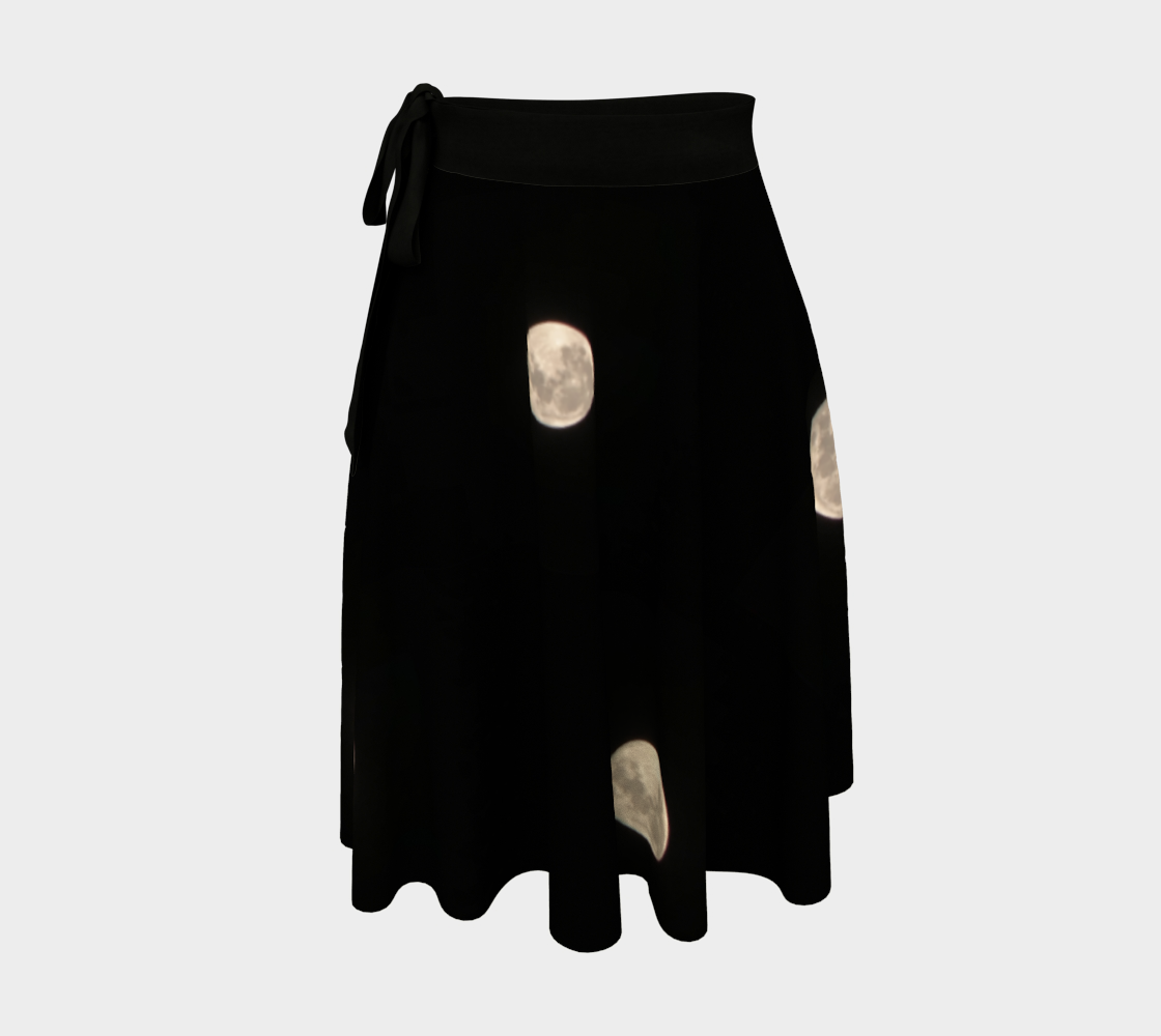 Wrap Skirt for Women with our Moon at Night Picture, Front