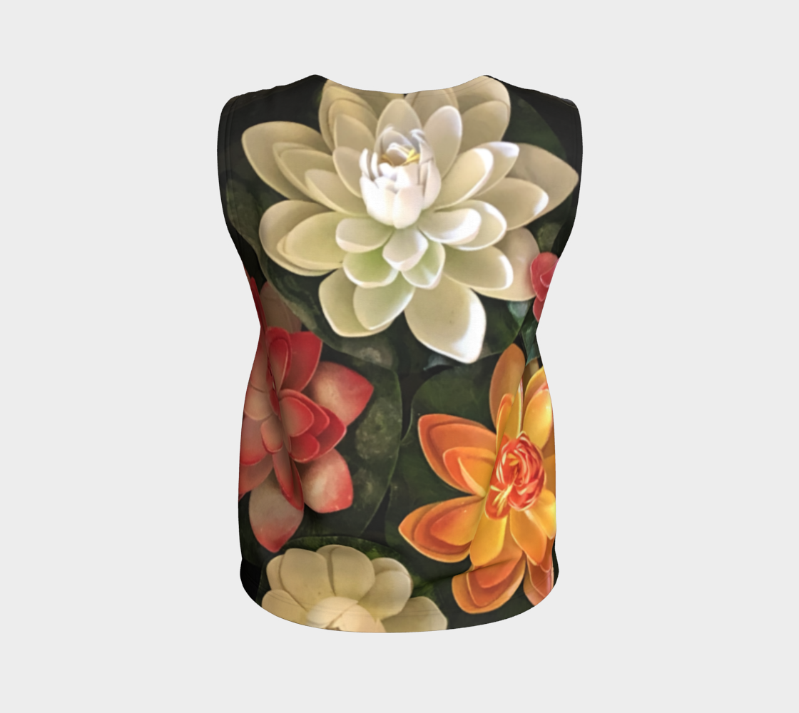 Loose Tank Top for women: Flower Bowl Design (Regular), Back