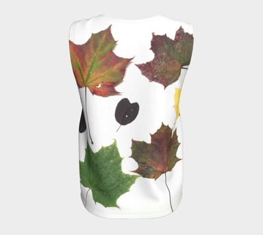 Loose Tank Top for women: Fall Leaves Design (Long), Back View