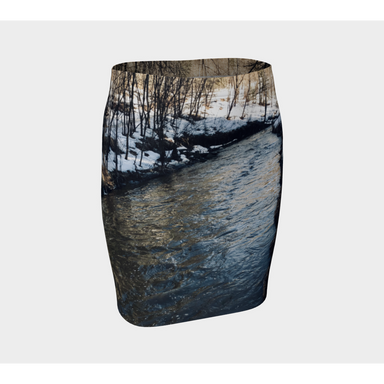 Fitted Skirt for Women with our  River Running Picture, Front
