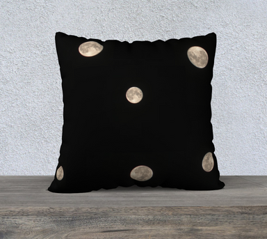 22x22 Pillow Case with our Moon at Night Picture, Front