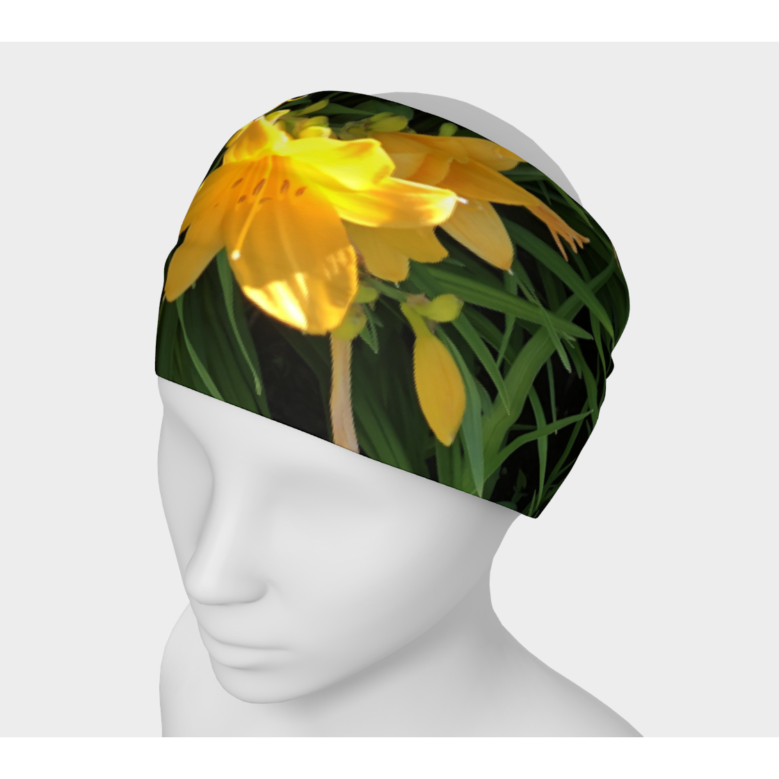Headband for Women designed with: Yellow Lily, Front