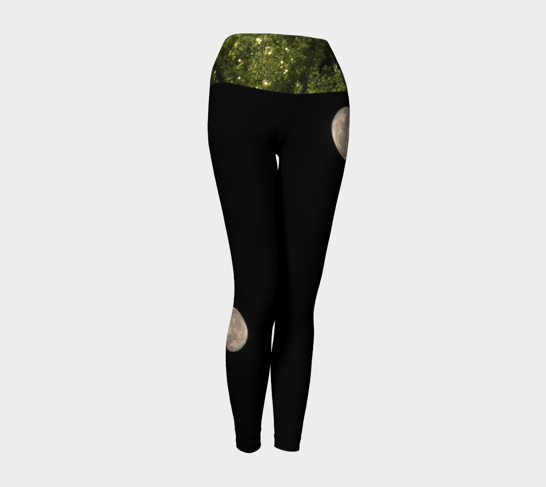 Yoga Leggings for Women with: Moon at Night, Front