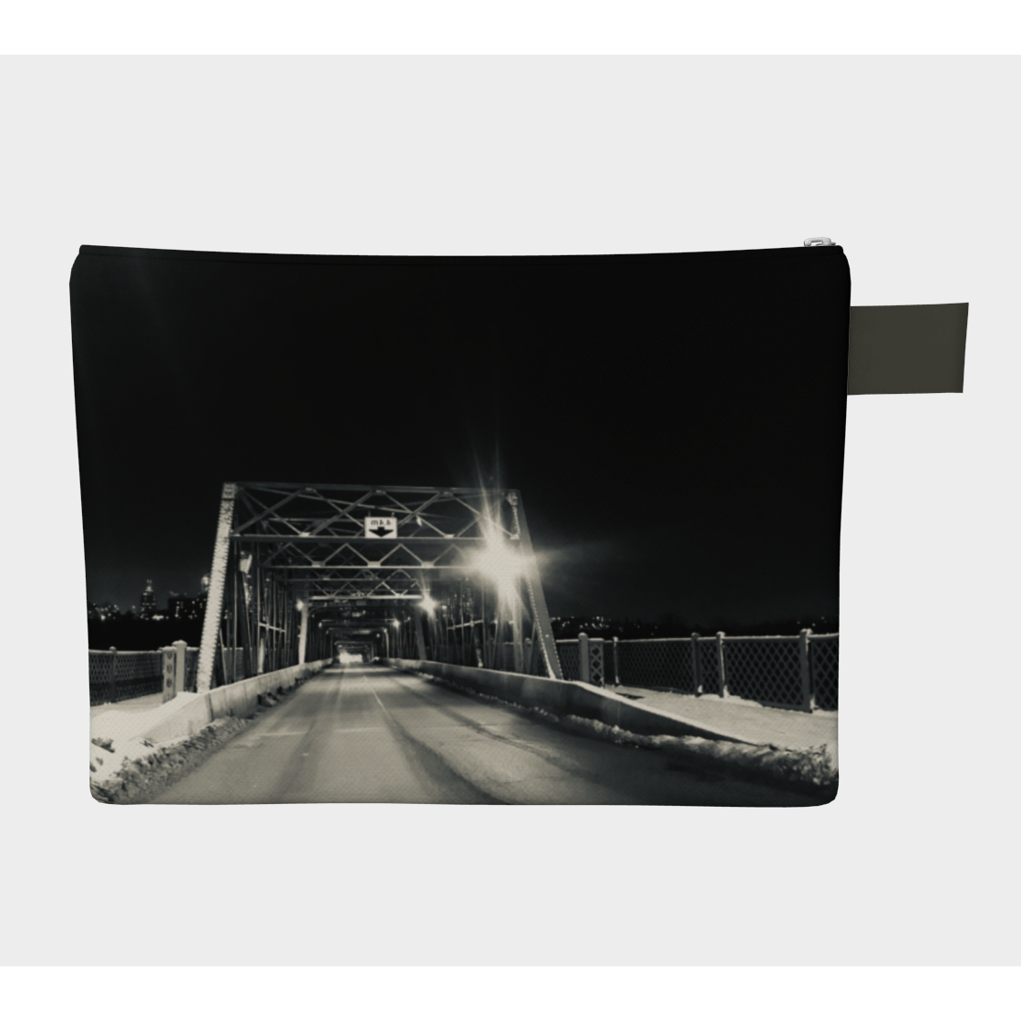 Zipper Bag, Carry-All, Custom Designed with our Bridge at Night Picture, Back