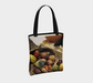 Tote Bag for Women with: Cornucopia Design, Back with tan inside
