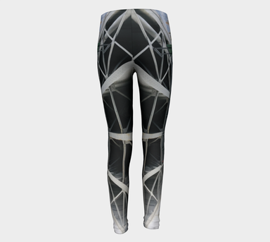 Youth Leggings for girls with: Under the Bridge Design, 10-12 years, back